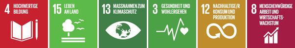 SDG-Logos zum Bildungsangebot Waldopoly