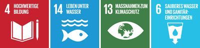 SDG-Logos zum Bildungsangebot Bachforscher:innen
