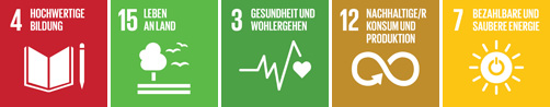 SDG-Logos zum Bildungsangebot Kochen am Lagerfeuer